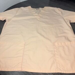 Adar Scrubs 2 Blue V-Neck Scrub Top Pro Size Medium Pockets